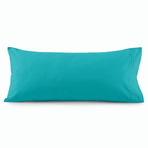 Image of Elegant Comfort Luxury Ultra-Soft 1-Piece Body Pillowcase - 1500 Premium Hotel Quality Microfiber Double Brushed - Wrinkle Resistant, Body Pillowcase Size, Turquoise