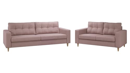 Polstergarnitur Micro, Sofa 3 + 2, Modernes Couch feiner Webstoff Couchgarnitur Sofagarnitur Wohnlandschaft Polstermöbel (Lux 28)