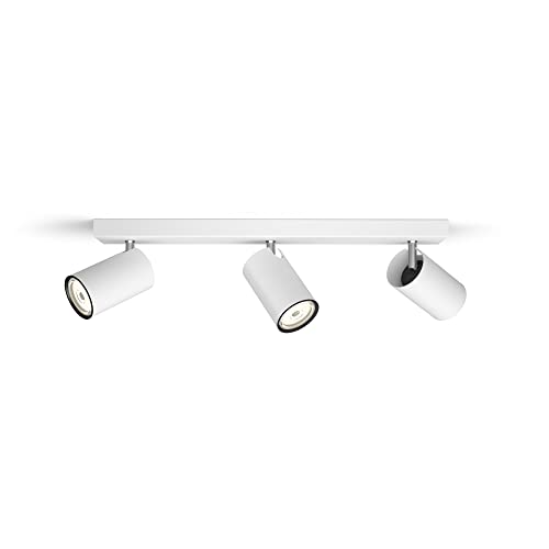 Philips, Barra de iluminación Kosipo con 3 Focos para bombilla GU10, Blanco