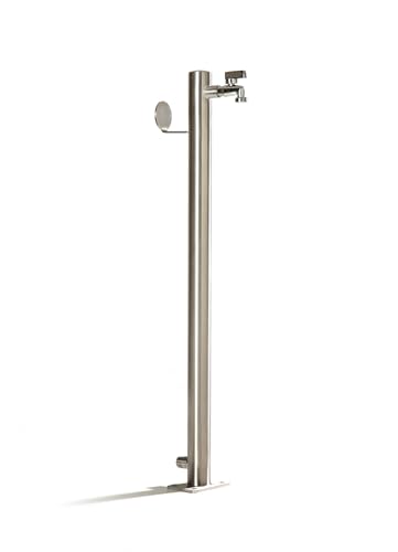 Schneck Wasserzapfstelle Edelstahl Wasserzapfsäule Wasserverteiler mit Schlauchhalter 1m WS6010SH