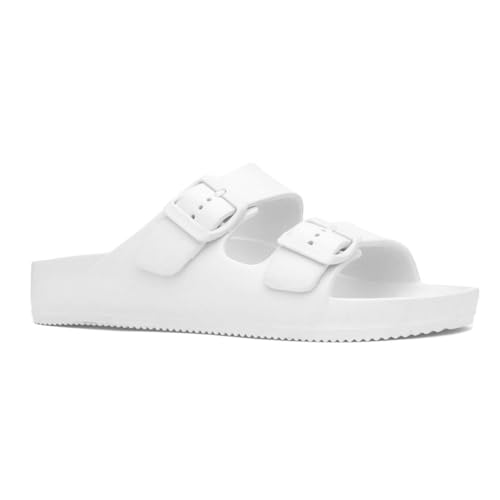shoezone - Shelly Womens White Double Buckle Sandal - Image 9