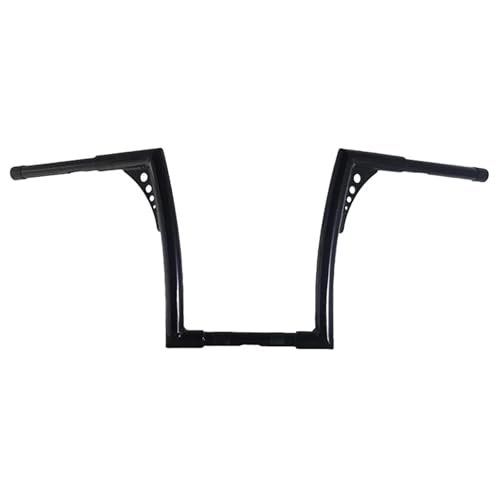 Guidon 1-1/4 noir brillant pour moto Softail FXST, finition haut de gamme 10"