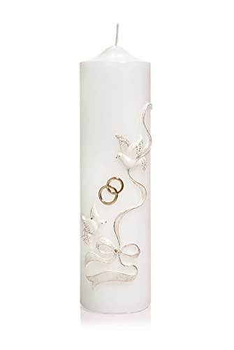 Wiedemann 166214.026 Hochzeitskerze, Wachs, Gold, 25 x 7 cm