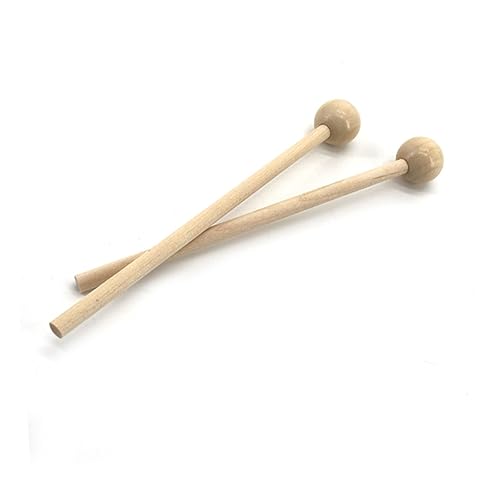 Baquetas de percusión con mango de madera color beige miniatura 2