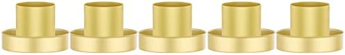 Smtyle Gold Minimalist Candlestick Holders Set of 5 Simple and Stylish Candle Holder Centerpiece for Taper Candles and Candlesticks