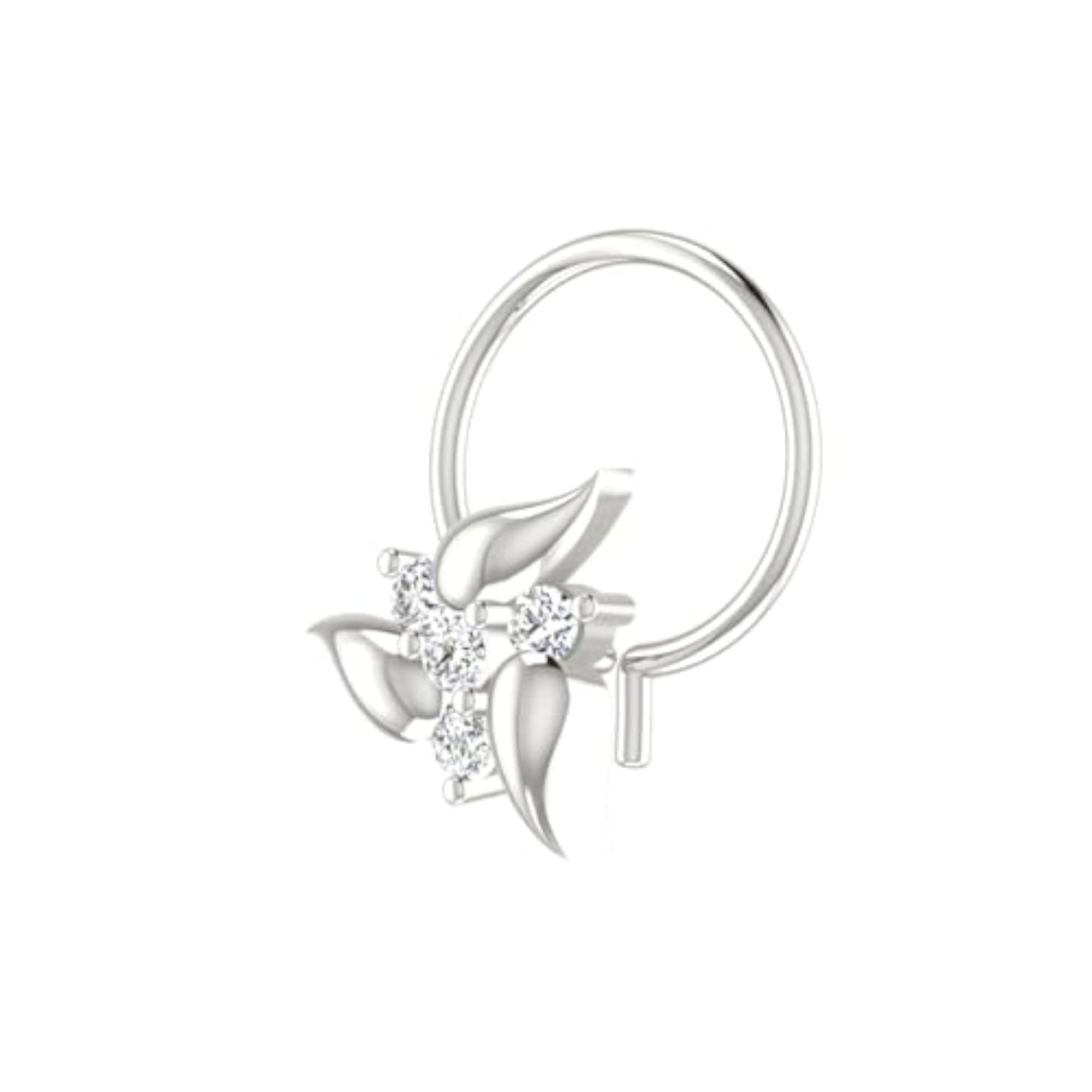 Women's 9K BIS Hallmarked White Gold Stud Nosering