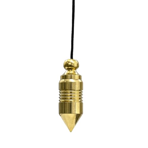 Healing Metal Pendulums for Divination, Gold 4 Ring Cone with Plate Steel Copper Pendulum High Energy Pendulo de Bronce Pendulos de Mesa MP85