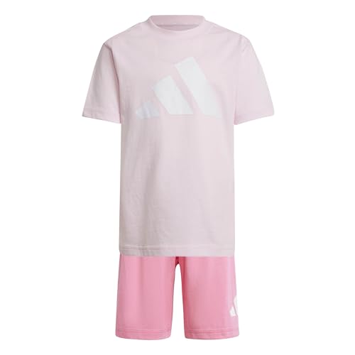 adidas Unisex Kids ESSENTIALS T-SHIRT SET, clear pink/white, 5-6 Years