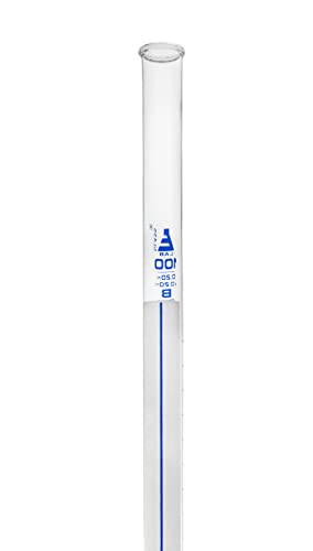 Lab Burette, 100Ml - Schellbach Design For Accurate Miniscus Reading - Class B - 0.2Ml Blue Graduations - Ptfe Stopcock - Borosilicate Glass Buret - Eisco Labs #TOP1