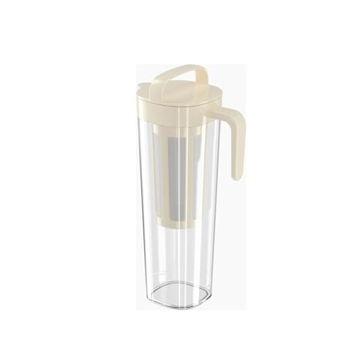 Jarra de Vidrio Jarra de agua fría for refrigerador 1100 ml con tapa y asa for café frío Hervidor jugo resistente a altas temperaturas Jarra de Té Helado
