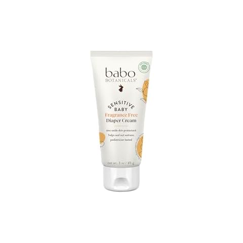 Babo Botanicals Sensitive Baby Fragrance-Free Diaper Cream - 25% Natural Zinc Oxide - Calendula, Shea & Cocoa Butter - EWG Verified - Vegan- From birth on Cover
