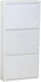 Dynamic24 Schuhschrank Pisa New 3 Klappen Metall Schuhregal Schuh Kipper Ablage Schrank