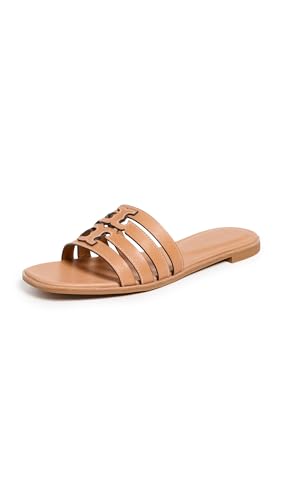 Tory Burch Women's Ines Cage Slides, Camello/Camello, Tan, 10 Medium US