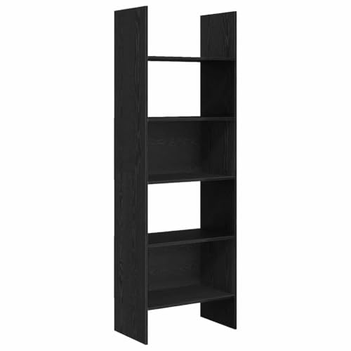 Librería de aspecto roble negro estantería de pie moderna de madera 2