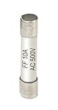 Nennstrom: 10A PeakTech 7620. Safety Fuse 10 A/500 V; 5 x 20 mm. Pack of 10