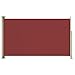 vidaXL Auvent Latéral Rétractable de Patio Ecran de Jardin Ecran d'Intimité Terrasse Balcon Extérieur Résistance aux UV 180x300 cm Rouge