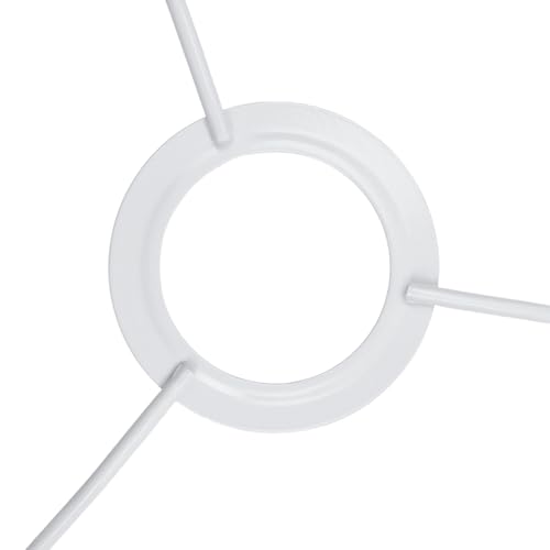 Image of KUMGROT 9.84 Inch Iron Drum Lamp Shade Ring Frame, 3 Set White DIY Lampshade Holder with Harp Fitter, Metal Wire Frame for Table Floor Pendant Lamp, Ideal for Bedroom Living Room Home Decor