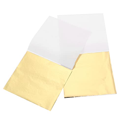 SEWACC Rtistic Gold Foil Flakes 200 Sheets Silver Leaf Sheets Imitation Foil Handcraft Glitter Professional Furnishings Decorati