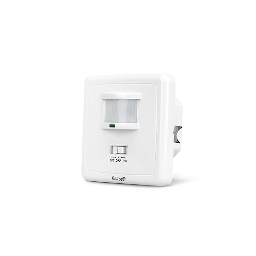 Garza Power - Detector de Movimiento Infrarrojo de Pared Empotrable, Ángulo de Detección 160º, función Interruptor, Blanco