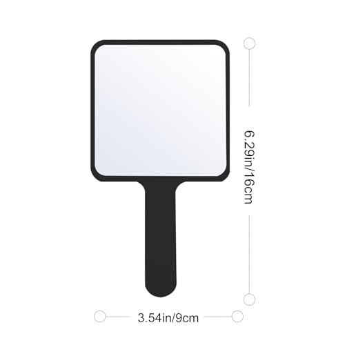 minkissy Handheld Makeup Mirror 6.30 Inch Portable Cosmetic Mirror with Handle for Women Salon Home Travel Use Black - Image 2