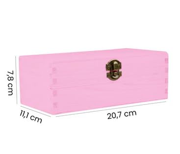 Holzbox mit Deckel Rosa – Aufbewahrungsbox aus Naturholz – Holzkiste zur Aufbewahrung & Dekoration – Rosa Holz-Kiste mit Deckel für Kinderzimmer, Deko & Haushalt – Deko Box aus Holz vielseitig nutzbar