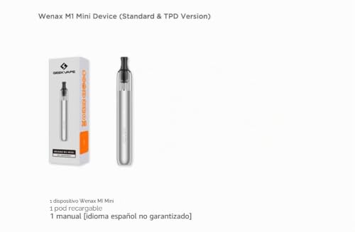 Miniatura 4 de Geekvape Wenax M1 Mini Fit 0.8ohm Pod Cartuccia Wenax M1 - Sigaretta Elettronica Mtl - Batería Vape 400mah - Sin Nicotina