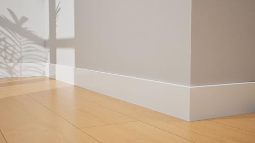 Zócalo - Rodapié Blanco de PVC hidrófugo, 12cm de alto y 220cm de largo