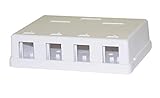C&E Blank Surface Mount Box for Keystones, 4 Hole, White (CNE43705)