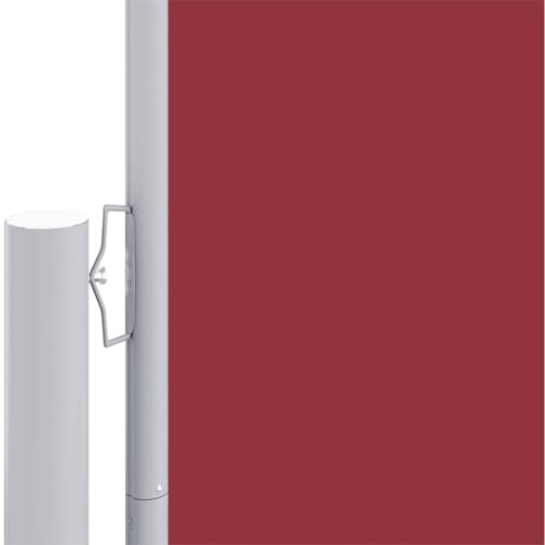 Auvent latéral rétractable rouge 180x1000cm double store enroulable extérieur