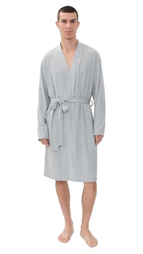 Tommy John Men's Waffle Robe, Grey Heather, XS-S