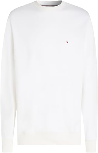 Tommy Hilfiger Herren Sweatshirt Essential Terry Crewneck mit Rundhalsausschnitt, Weiß (White), S – Ansicht 6