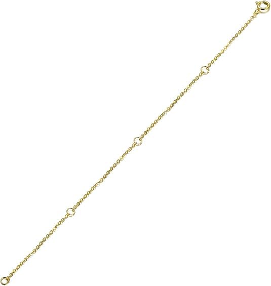 Image of 14K Gold Chain Extender for Women, Yellow Gold /White Gold /Rose Gold Adjustable Gold Necklace Anklet EXtension Chain, Available in 2 /3 /4 Inch