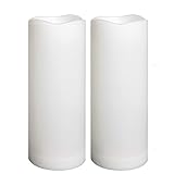 Outdoor Waterproof Flameless LED Pillar Candles with Timer Battery Operated Plastic Large Decorative