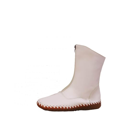 Bottes plates à talons bas fermeture éclair femme chaussures confort