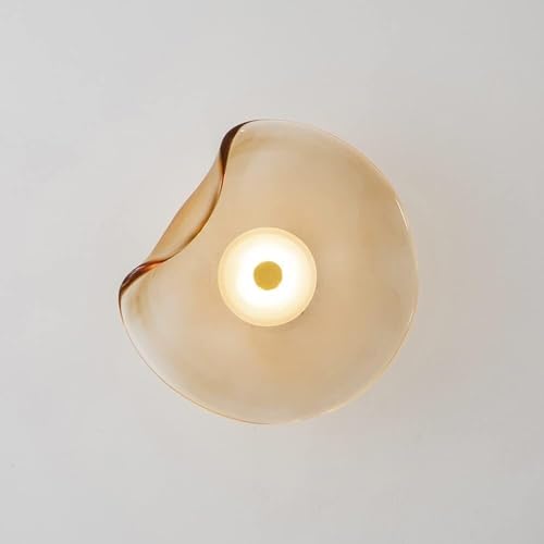 屋内壁掛け照明器具 ガラス製 LED ウォールランプ モダンな燭台 リビングルーム 寝室 ベッドサイド 廊下 レストランなどに対応 (アンバー 4000k)