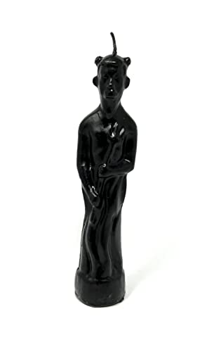 Bougie decorative diable noir Vrinda en cire teintee dans la masse sans parfum