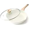 Kordisen Ceramic Nonstick Frying Pan with Lid, 28 cm Induction Ceramic Pan, Healthy and Non-Toxic, PFOA & PFAS Free