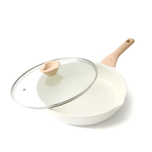 Kordisen 28 cm Keramik Bratpfanne mit Deckel, Antihaft Keramik Pfanne Induktion, Gesund und Ungiftig, PFOA und PFAS frei
