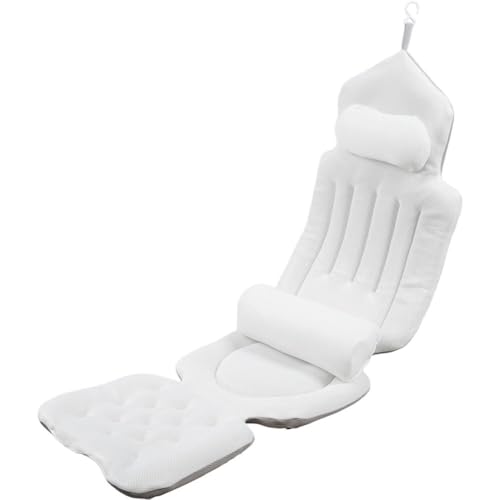 Oreiller De Bain Intégral Pour Baignoire, Avec Soutien Pour Tête, Le Dos Les Lombaires, Coussin De Spa En Maille, Matelas De Bain À Séchage Rapide Lavable En Machine, Accessoires De Baignoire