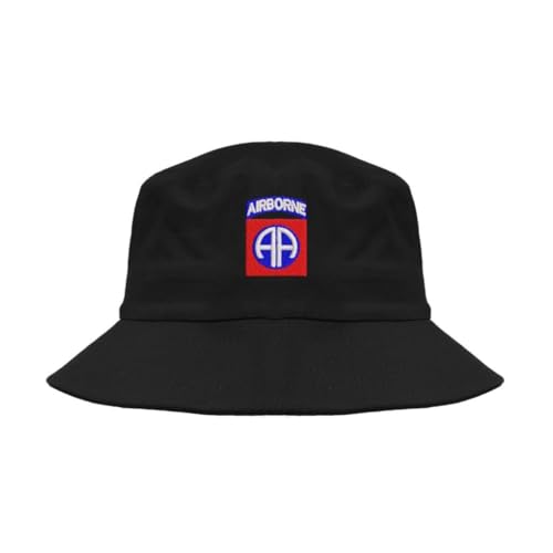 Lufufu 82nd Airborne Miliary Embroidered Bucket hat Black