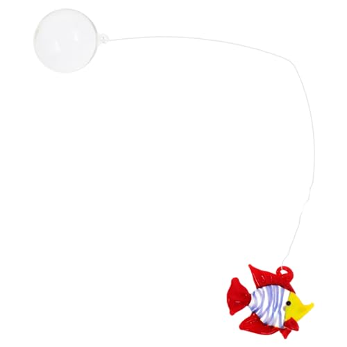 iplusmile 水槽フローティングペンダント 水族館の装飾 装飾的なガラスの置物 吹きガラスの魚 ガラスの魚の置物 小さな置物 人工魚水族館 水槽の装飾品 吹きガラスの置物 水族館浮遊植物 赤