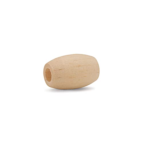 Wooden Oval Beads, 9/16 Inch, Pack of 50 Unfinished Wood Beads for Jewelry Creations, Crafting and DIY Decor, by Woodpeckers