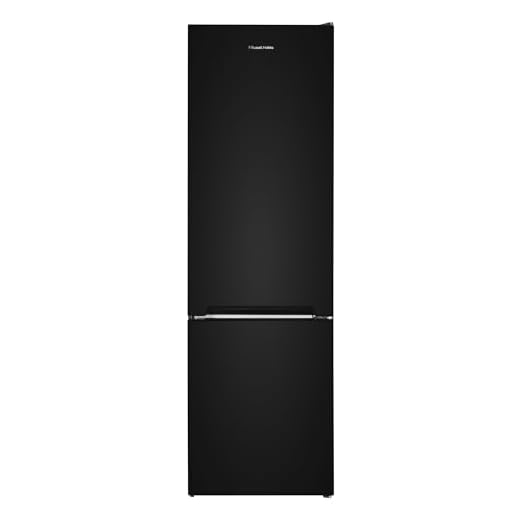 Russell Hobbs Freestanding Frost Free Fridge Freezer with Reversible Door, Adjustable Thermostat & Feet, 70/30 279L, 180cm High, LED Light, in Matte Black, RH180FFFF551E1MB