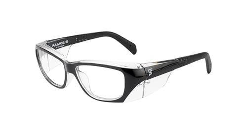 Image of Prescription safety eyeglass frames for men and women polycarbonate material with zero power lens clear side shield for men and women