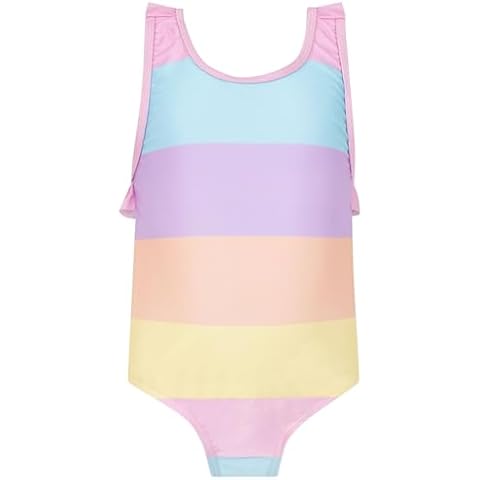 Harry Bear Rainbow Striped Girls Swimsuit Cover