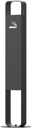 Commercial Outdoor Standing Ashtray - Large Capacity Cigarette Disposal Receptacle with Easy Installation & Mechanical Card Design for Bars, Offices, & Homes (Black)
