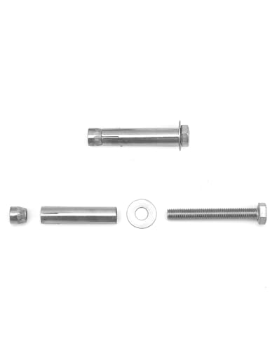 Image of QWORK 304 Stainless Steel External Hex Expansion Bolts M8x60mm, 20 Pcs Anti-Corrosion Metal Bolt for Concrete and Masonry Anchors