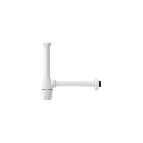 Image of Viking ABS Bottle Trap White | 12″ Inlet & 12″ Outlet Pipes | Thread Size 32mm (1-1 /4″) | 300mm (12 inch) Length & Height | Anti-Cockroach & Odor Trap for Bathroom & Kitchen