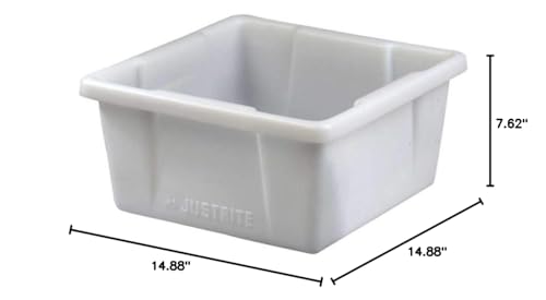 Image of Justrite 84003 Polyethylene HPLC Can Spill Basin, 5 Gallon Capacity, 14-7 /8 inch Width x 7-5 /8 inch Height x 14-7 /8 inch Depth, Translucent