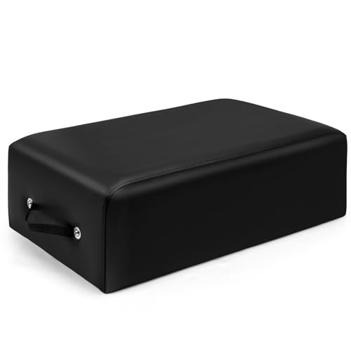 Portable Pilates Sitting Box, Non-Slip Pilates Reformer Sit Box for Home Gym, 23.6x16x9.5 in Pilates Exercise Accessories Suitable for Pilates Boards, Premium PU Leather and Plywood(Black)